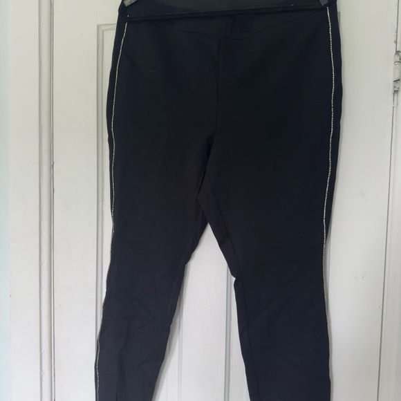 Lane Bryant Pants - Lane Bryant Pull-On High-Rise Ponte Black Leggings with Rhinestone Trim